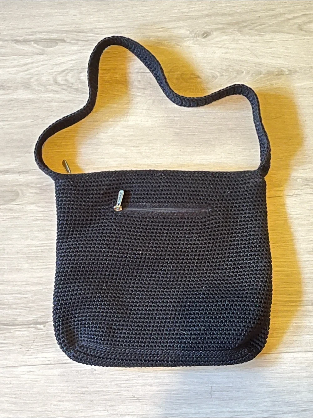 The SAK Original Black Crochet 90s Boho Shoulder Bag 12x11